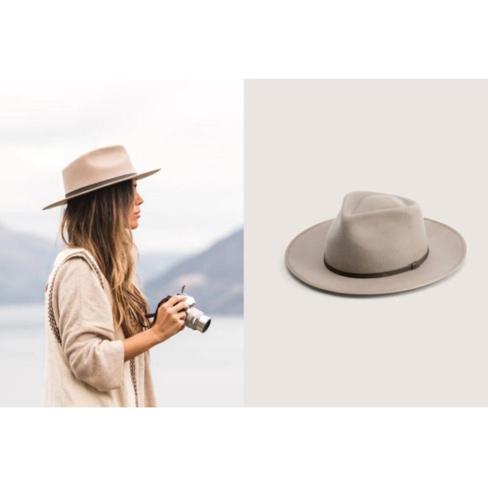 Will + Bear Calloway Fawn Felt Fedora Hat Brand New NWT Wool Size Medium